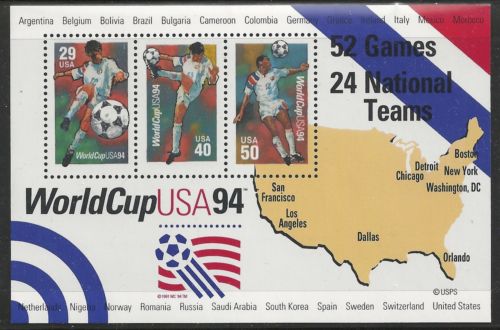 1994 US - Sc2837 World Cup USA '94 (3) SS MNH